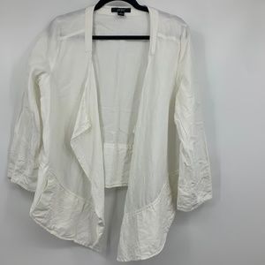 Avec‎ womens medium jacket linen blend white